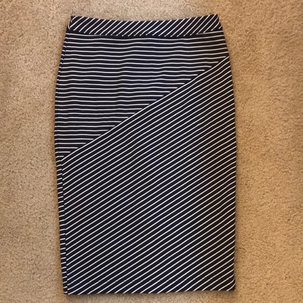 Navy White Stripe Skirt